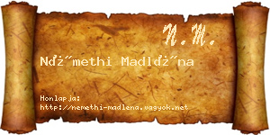 Némethi Madléna névjegykártya